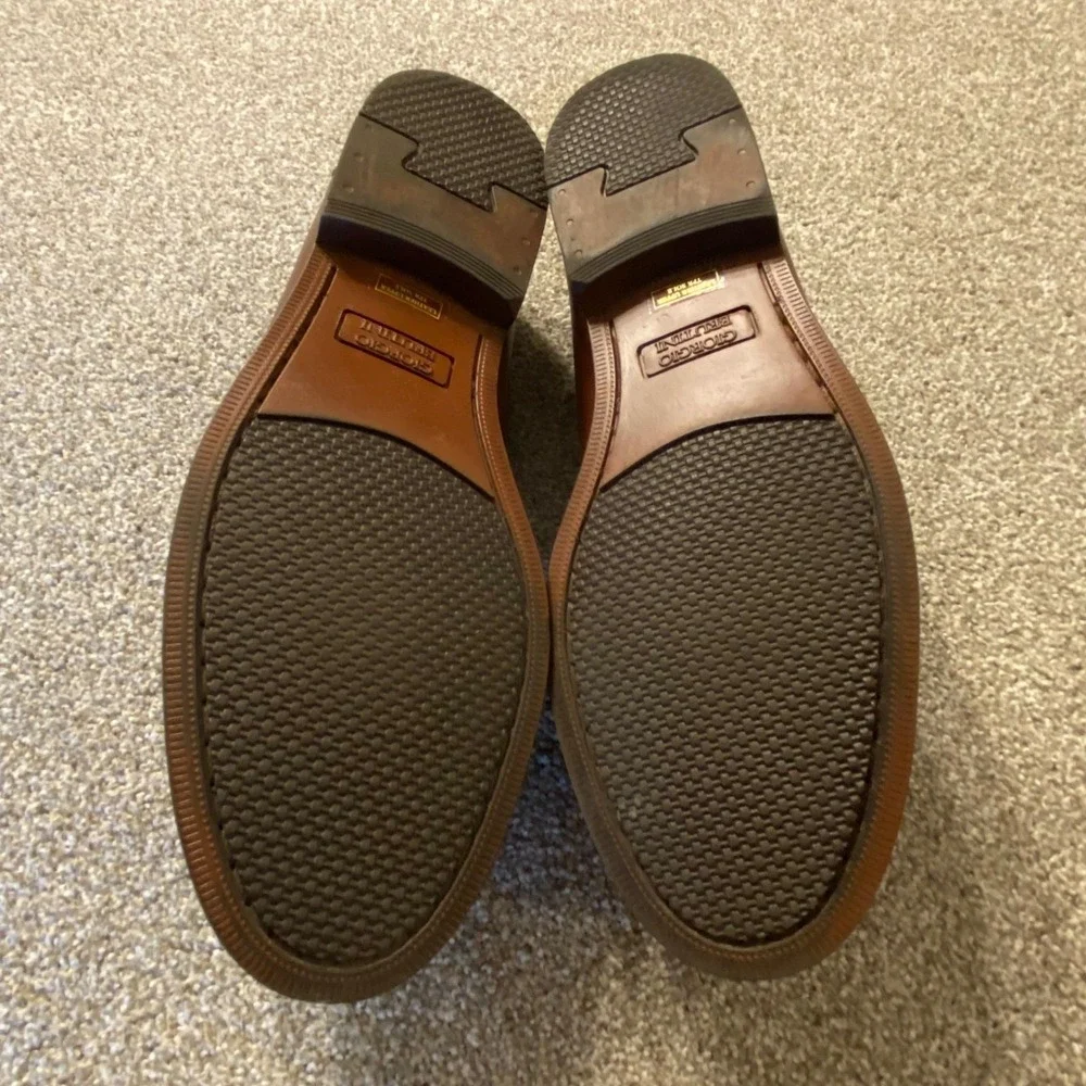 Giorgio Brutini Mens Leather‎ Tassel Loafer Shoes Brown Woven Size 10